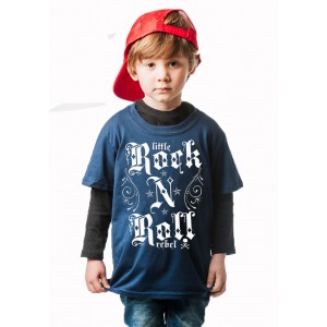 Dragstrip Kids Crew  T`Shirt - Little Rebel Navy
